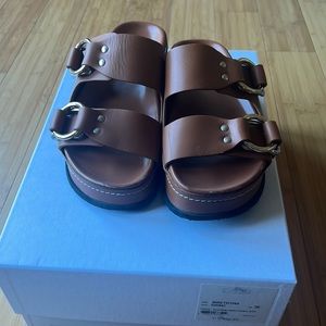 Phillip Lim Freida platform double buckle slides. Color Cognac. Size 36.
